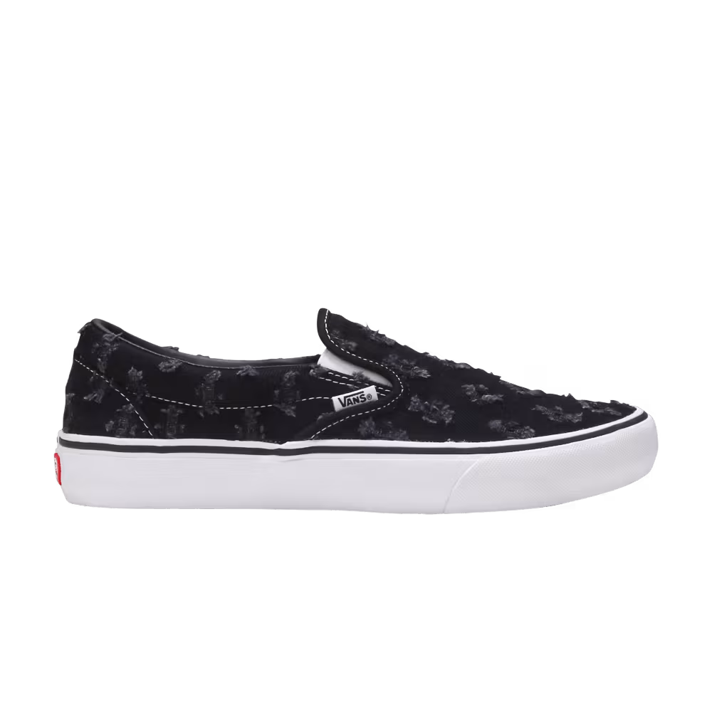 Supreme x Vans Slip-On Black Hole Punch Denim