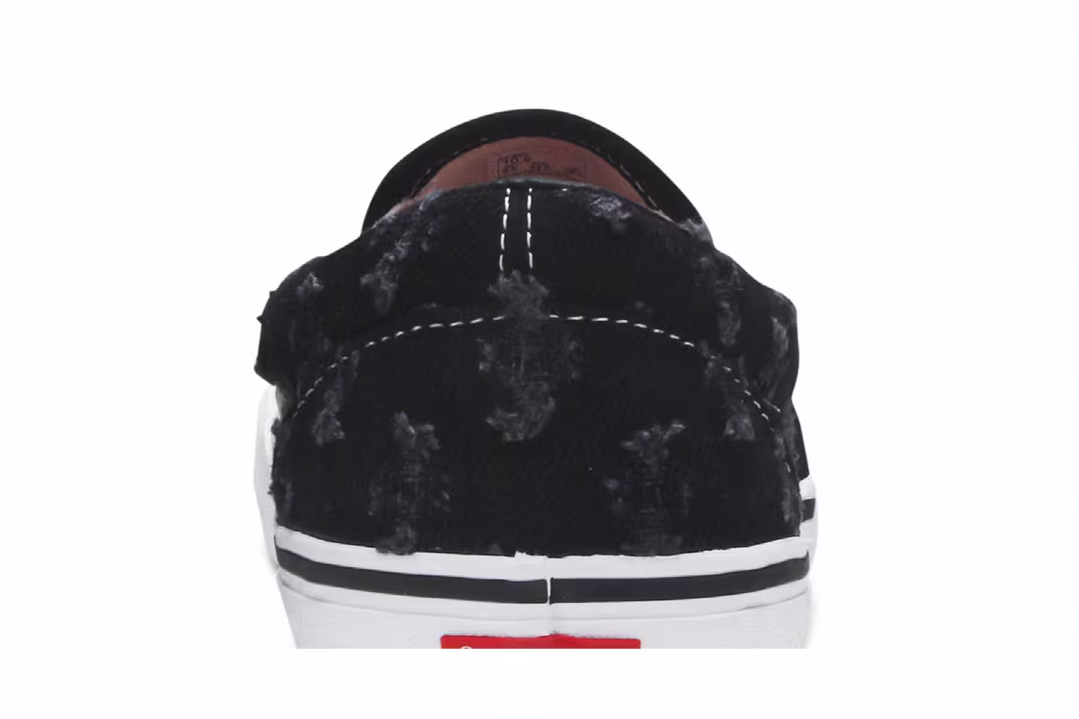 Supreme x Vans Slip-On Black Hole Punch Denim, view 8