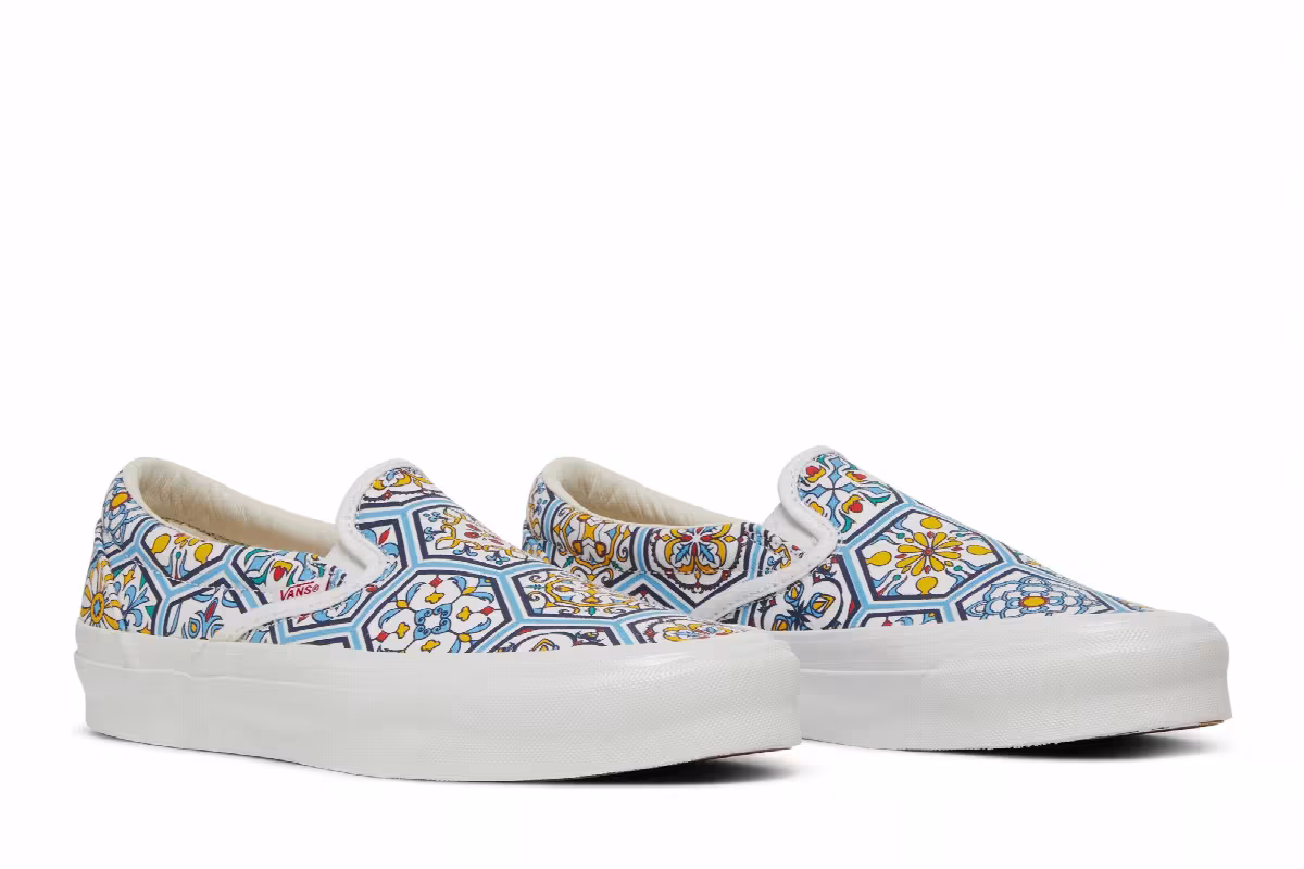 KITH x Vans Classic Slip-On Blue Moroccan Pattern, view 9