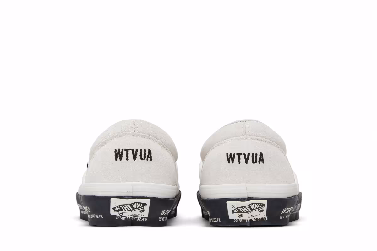 Vans WTAPS x Classic Slip-On LX White Black, view 7