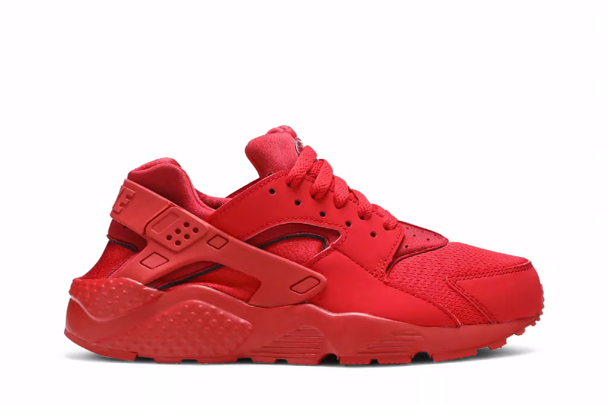 Nike Huarache Run GS Triple Red, view 2