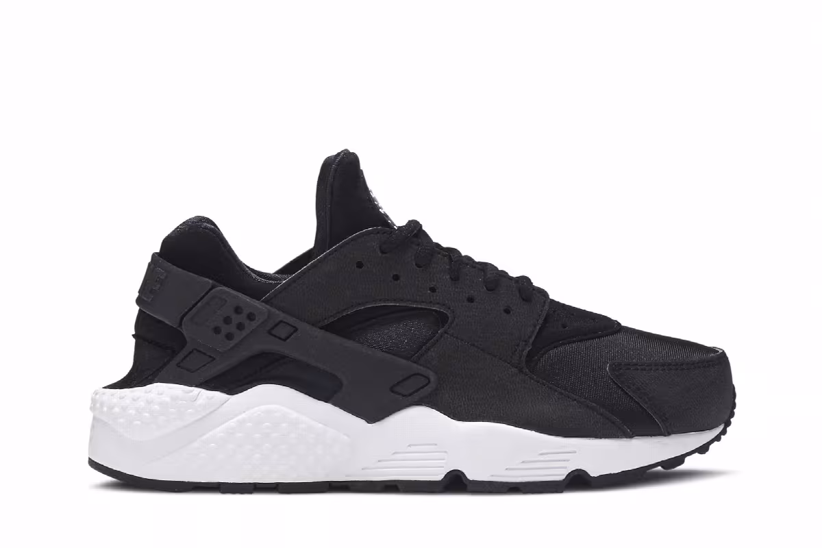 Nike Women's Air Huarache Run Black White, view 2