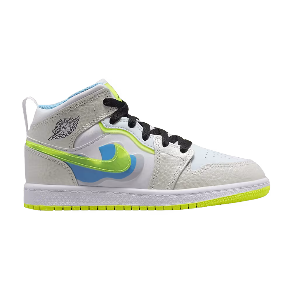 Air Jordan 1 Mid SE PS Warped Swoosh