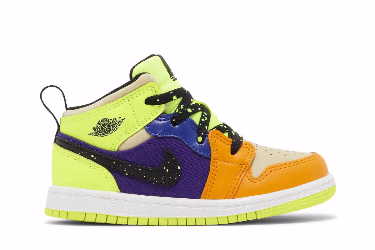 Air Jordan 1 Mid SE TD Volt Vivid Orange, view 2