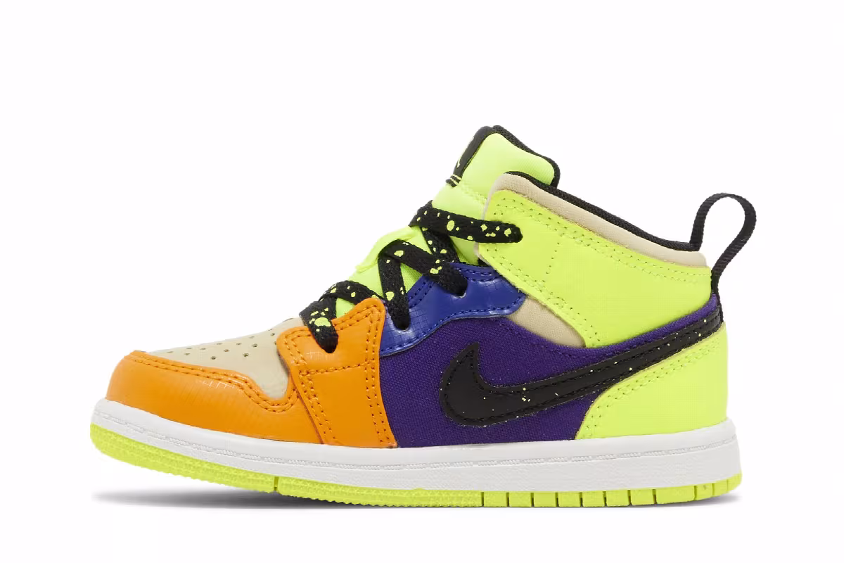 Air Jordan 1 Mid SE TD Volt Vivid Orange, view 4