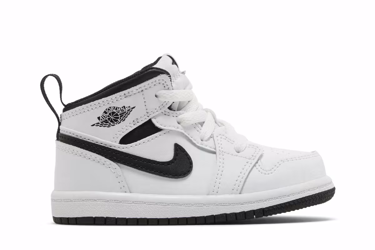 Air Jordan 1 Mid TD White Black, view 2