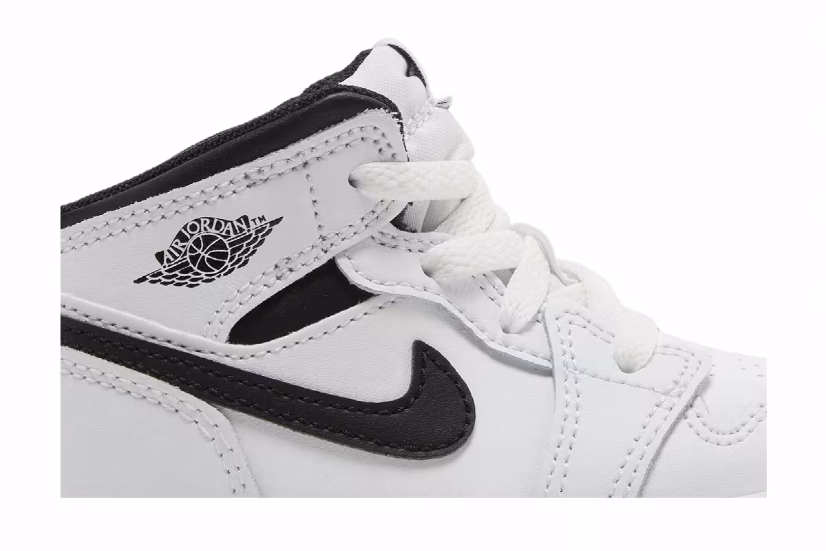 Air Jordan 1 Mid TD White Black, view 3