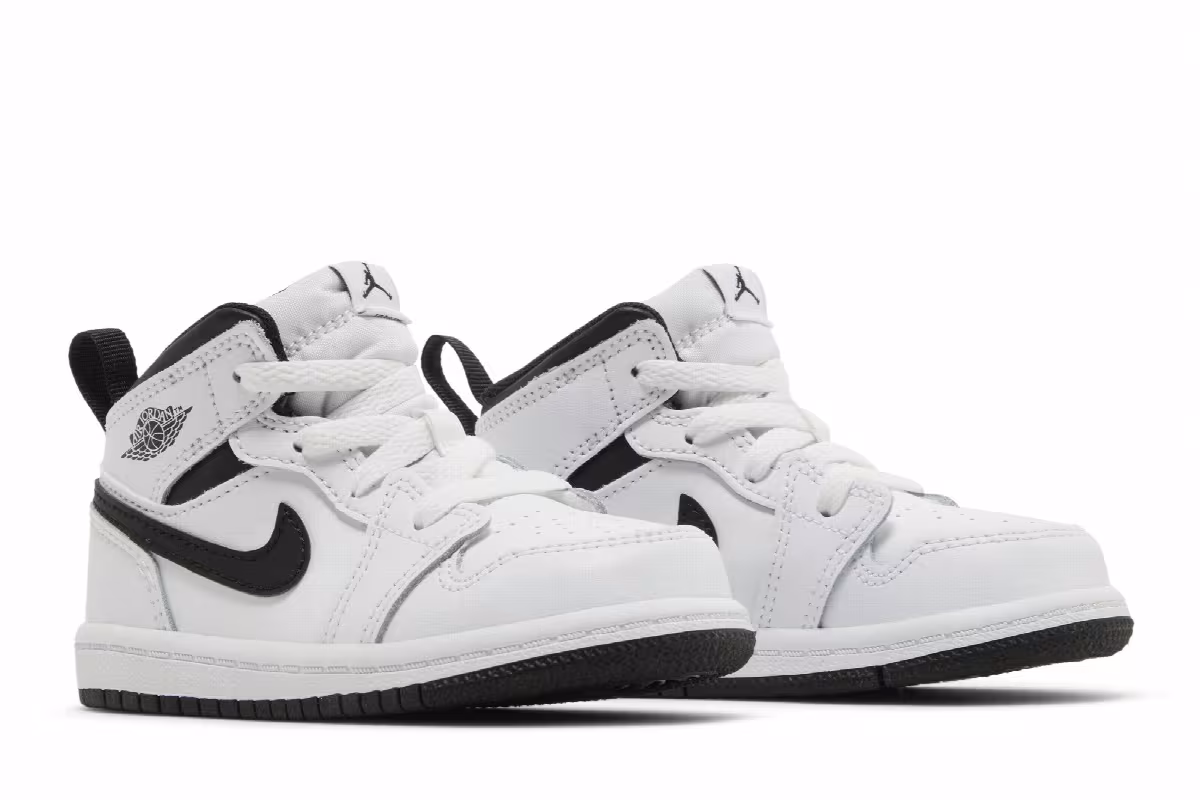Air Jordan 1 Mid TD White Black, view 9