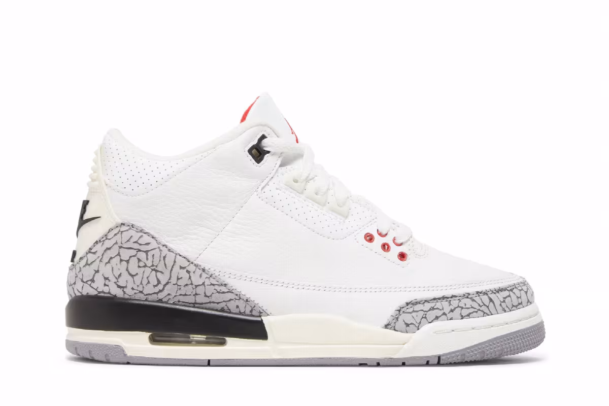 Air Jordan 3 GS White Cement Reimagined, view 2