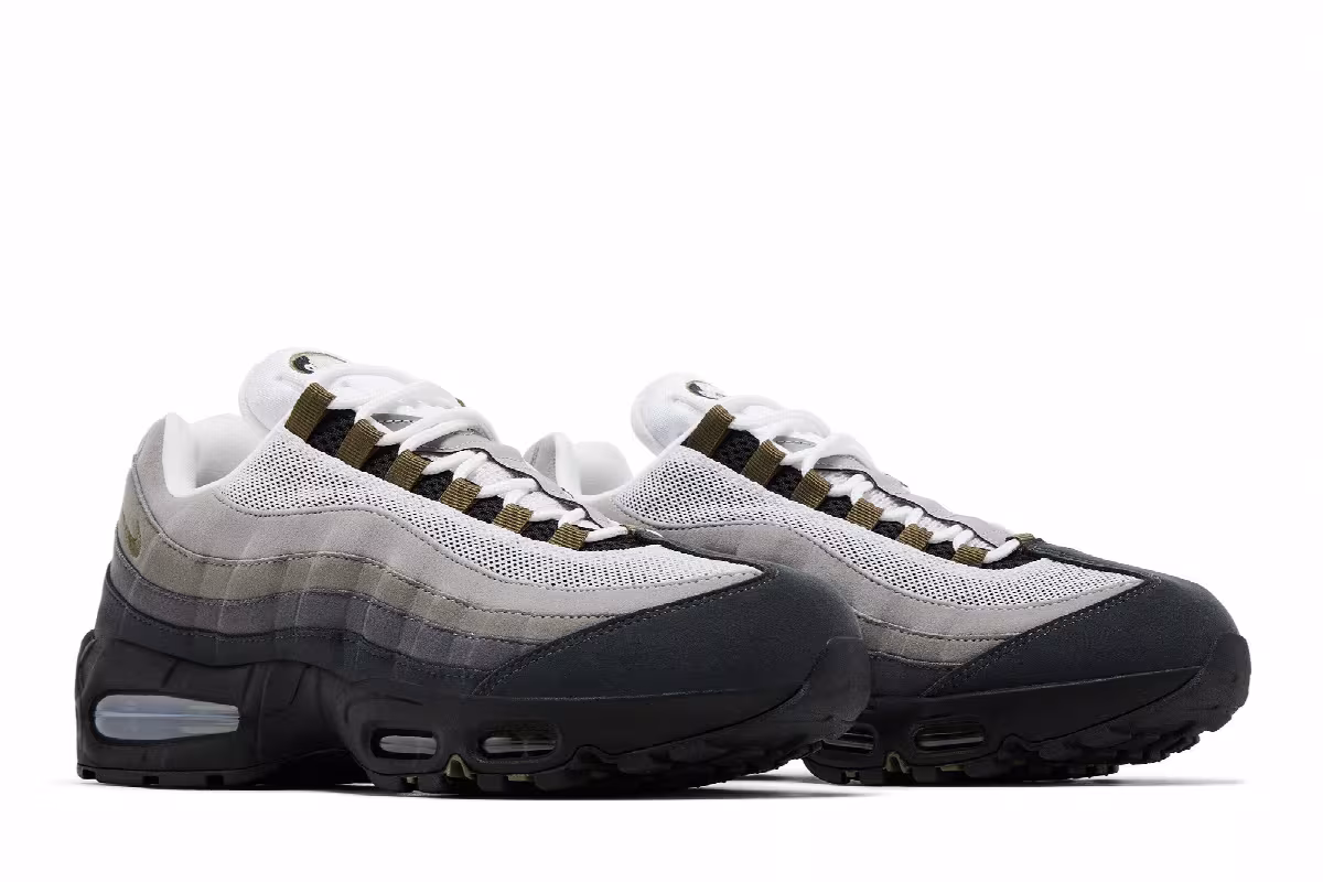 Nike Women's Air Max 95 Big Bubble - Black Medium Olive, view 9