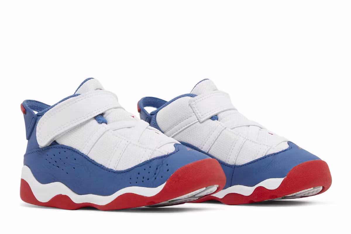 Air Jordan 6 Rings TD White True Blue, view 9