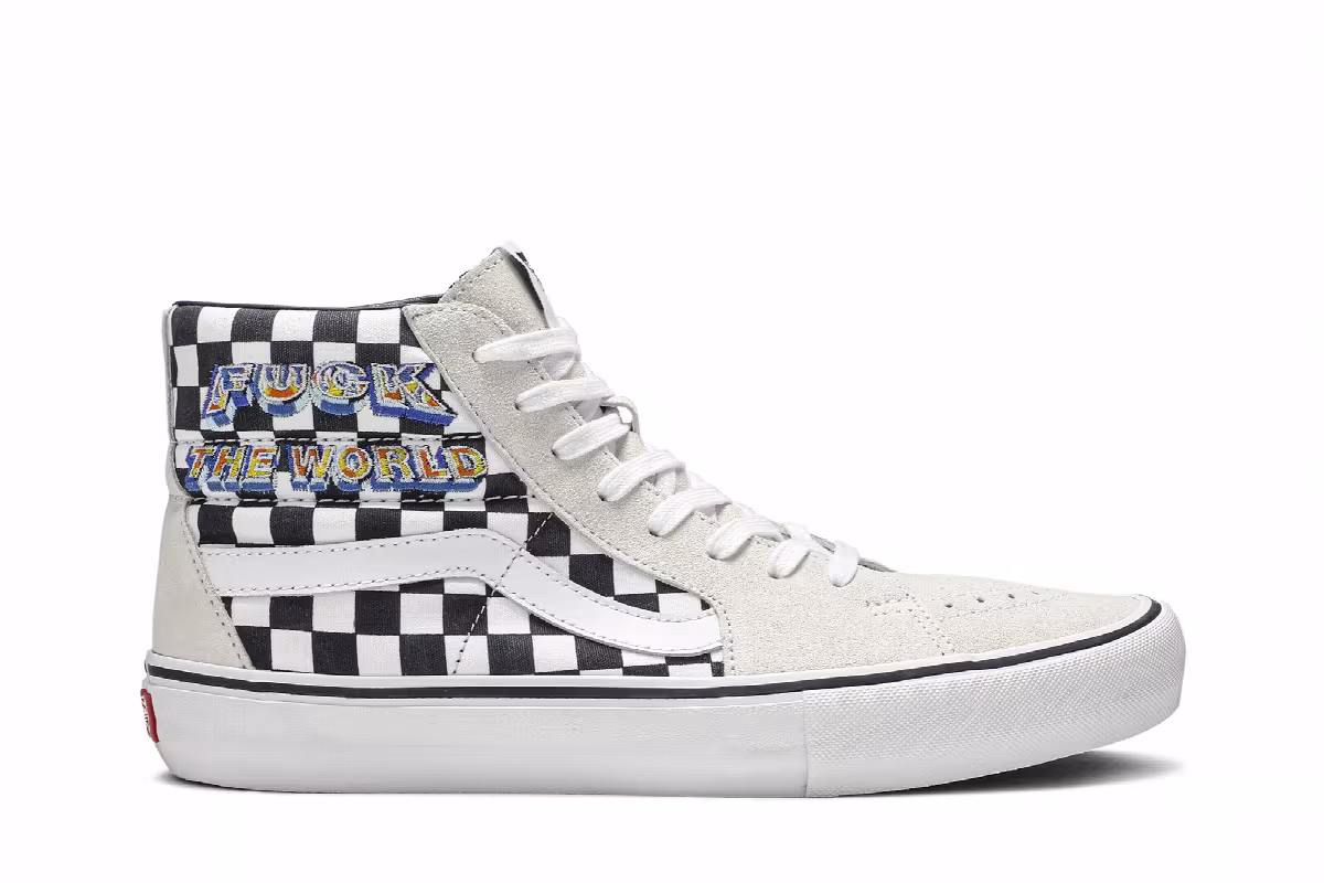 Supreme x Vans Sk8 Hi Fuck The World - White, view 2