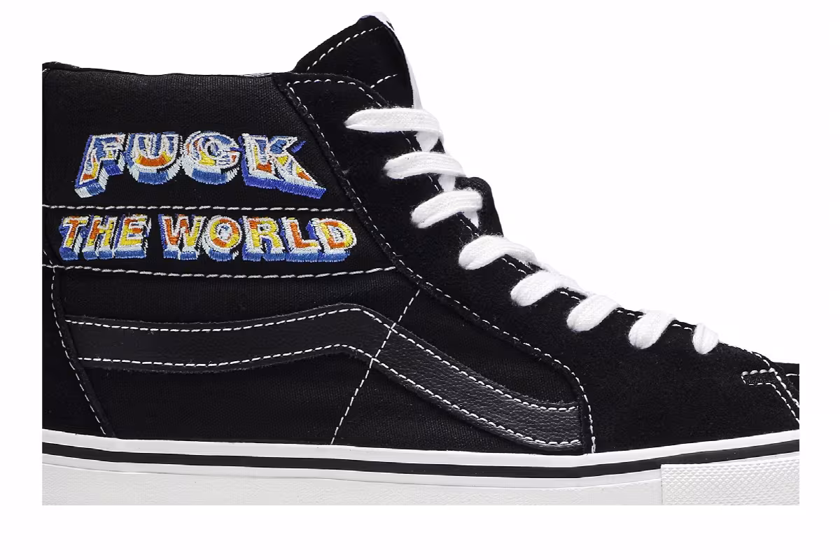 Supreme x Vans Sk8 Hi Fuck The World - Black, view 3