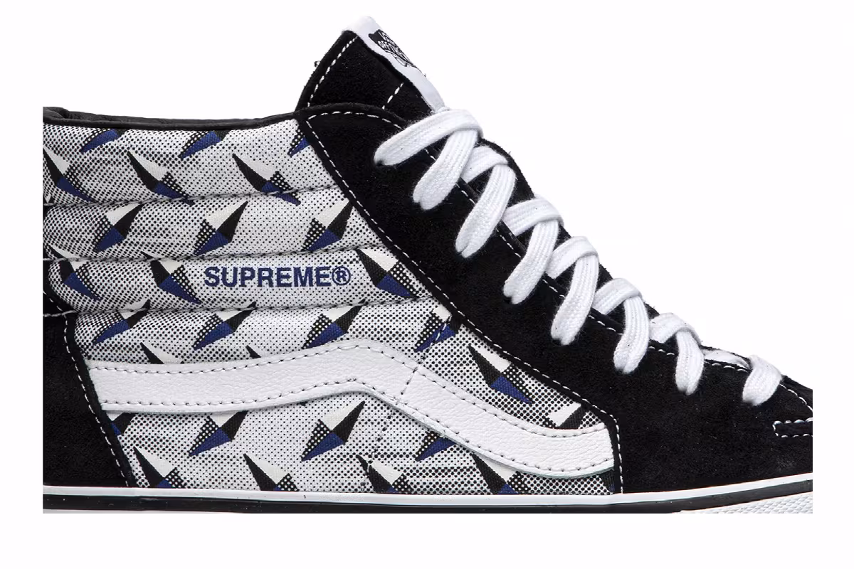 Supreme x Vans Sk8-Hi Pro Diamond Plate Black Grey, view 3