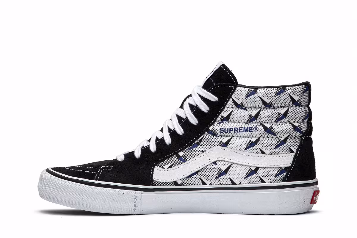Supreme x Vans Sk8-Hi Pro Diamond Plate Black Grey, view 4