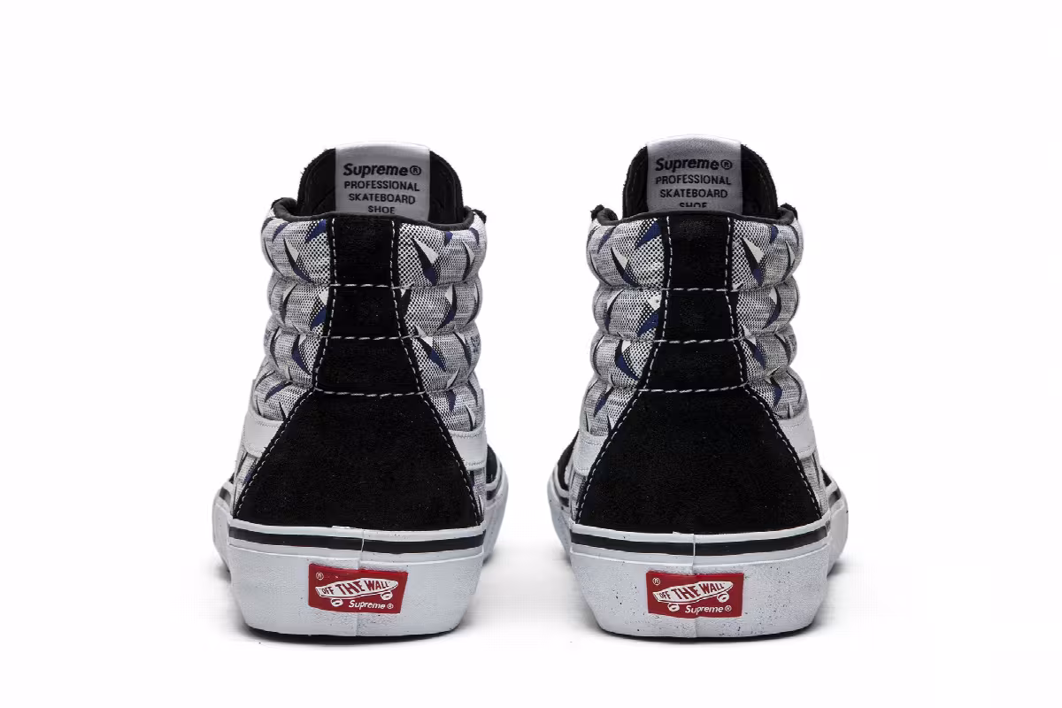 Supreme x Vans Sk8-Hi Pro Diamond Plate Black Grey, view 7