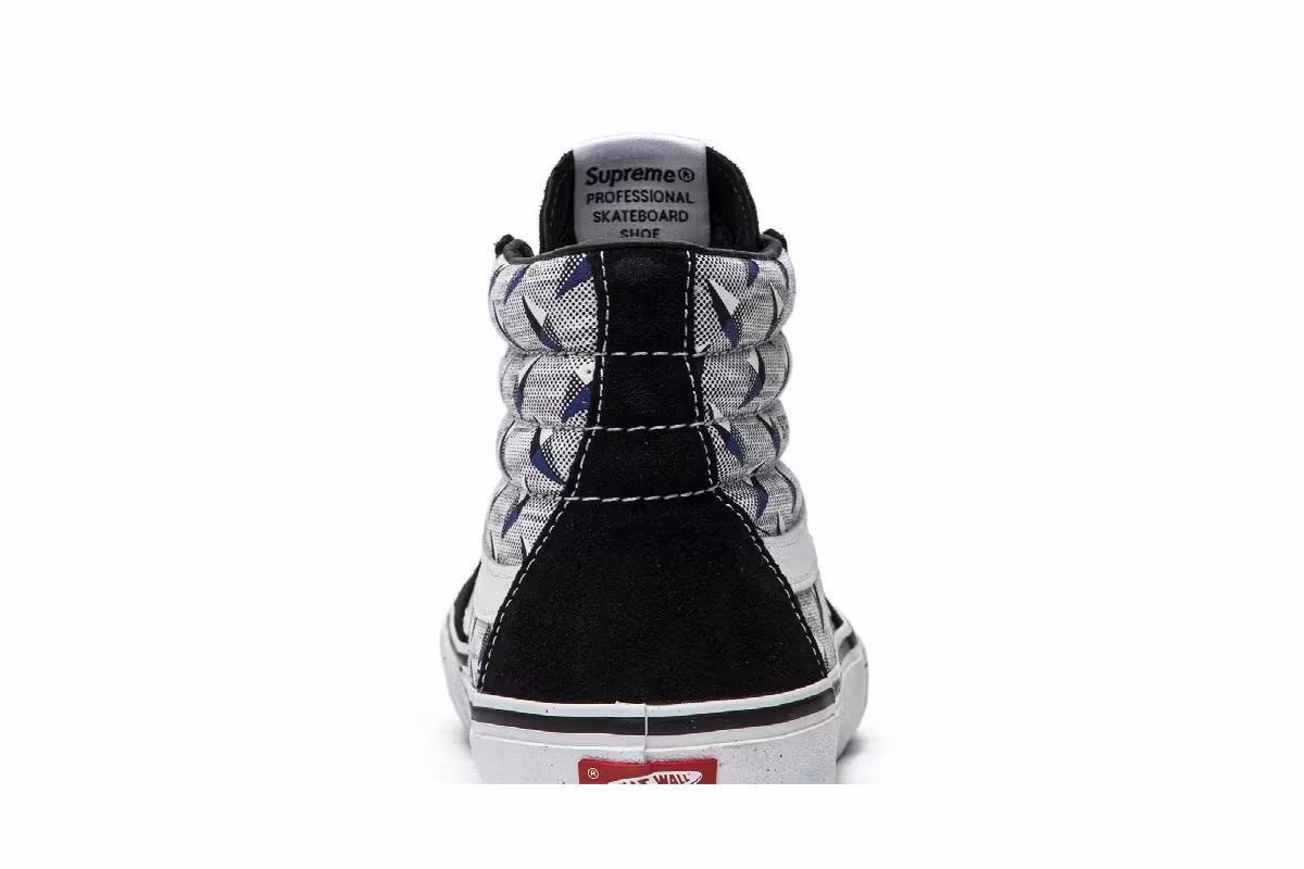 Supreme x Vans Sk8-Hi Pro Diamond Plate Black Grey, view 8