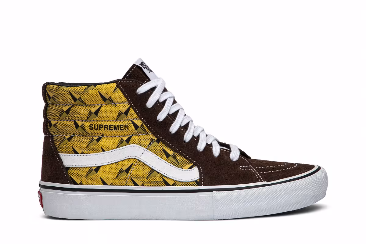 Supreme x Vans Sk8-Hi Pro Diamond Plate Brown, view 2