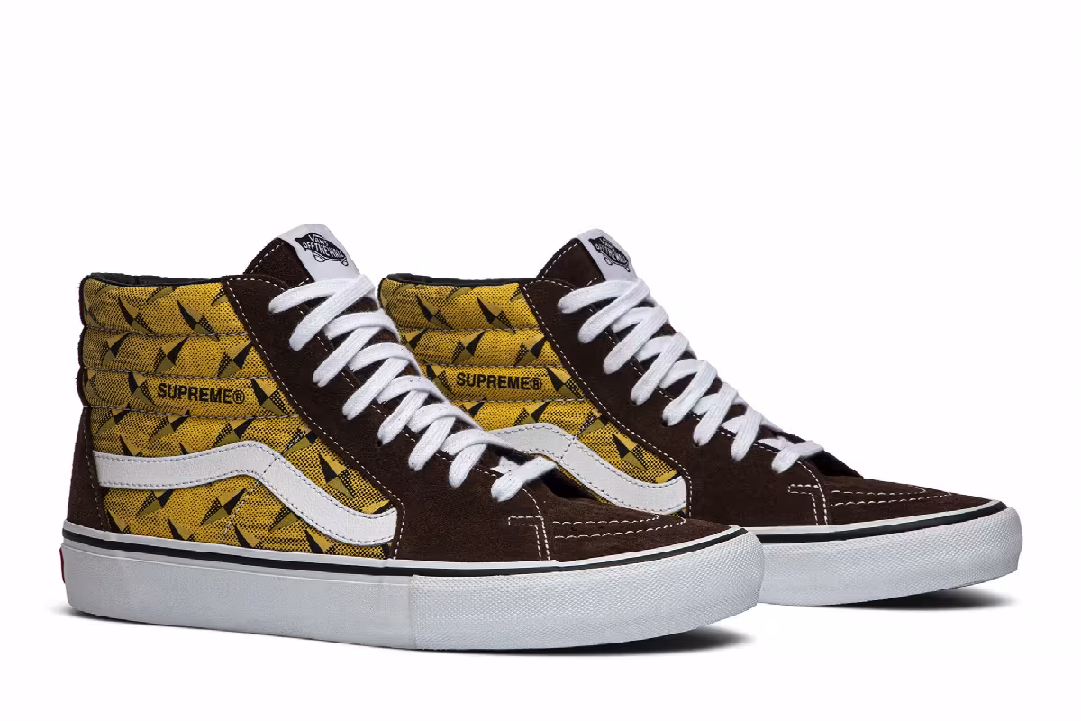 Supreme x Vans Sk8-Hi Pro Diamond Plate Brown, view 9