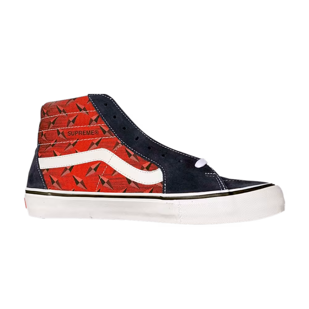 Supreme x Vans Sk8-Hi Pro Diamond Plate Navy Red