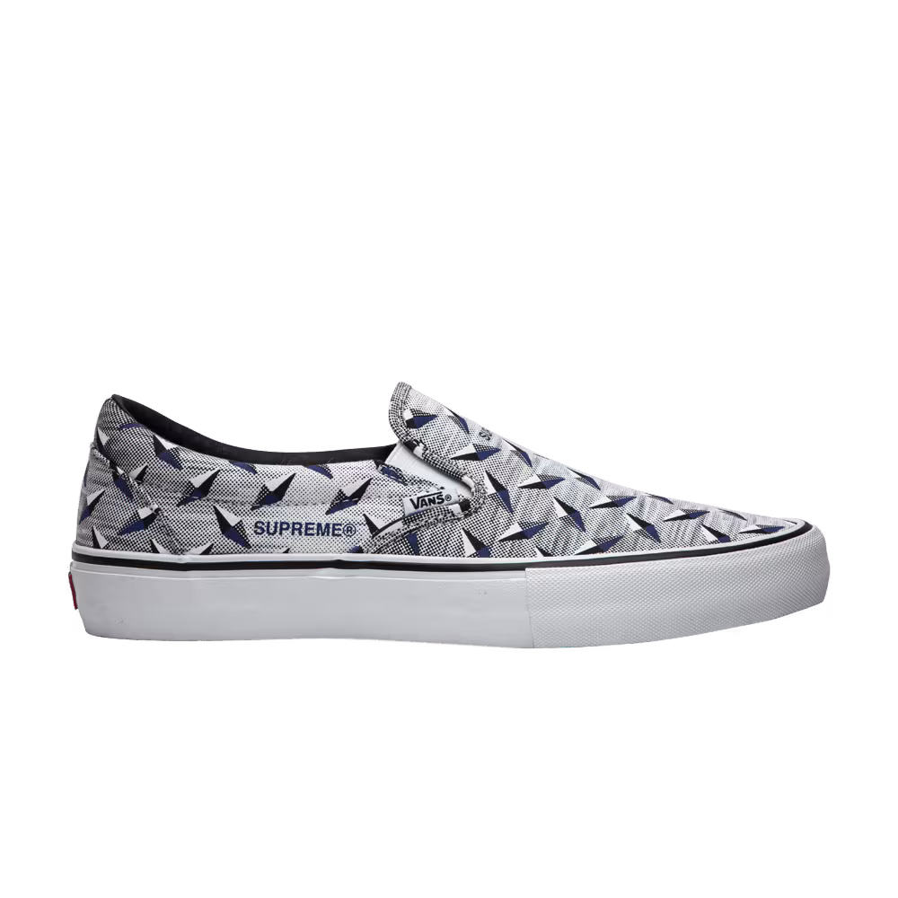 Supreme x Vans Classic Slip-On Pro Diamond Plate White
