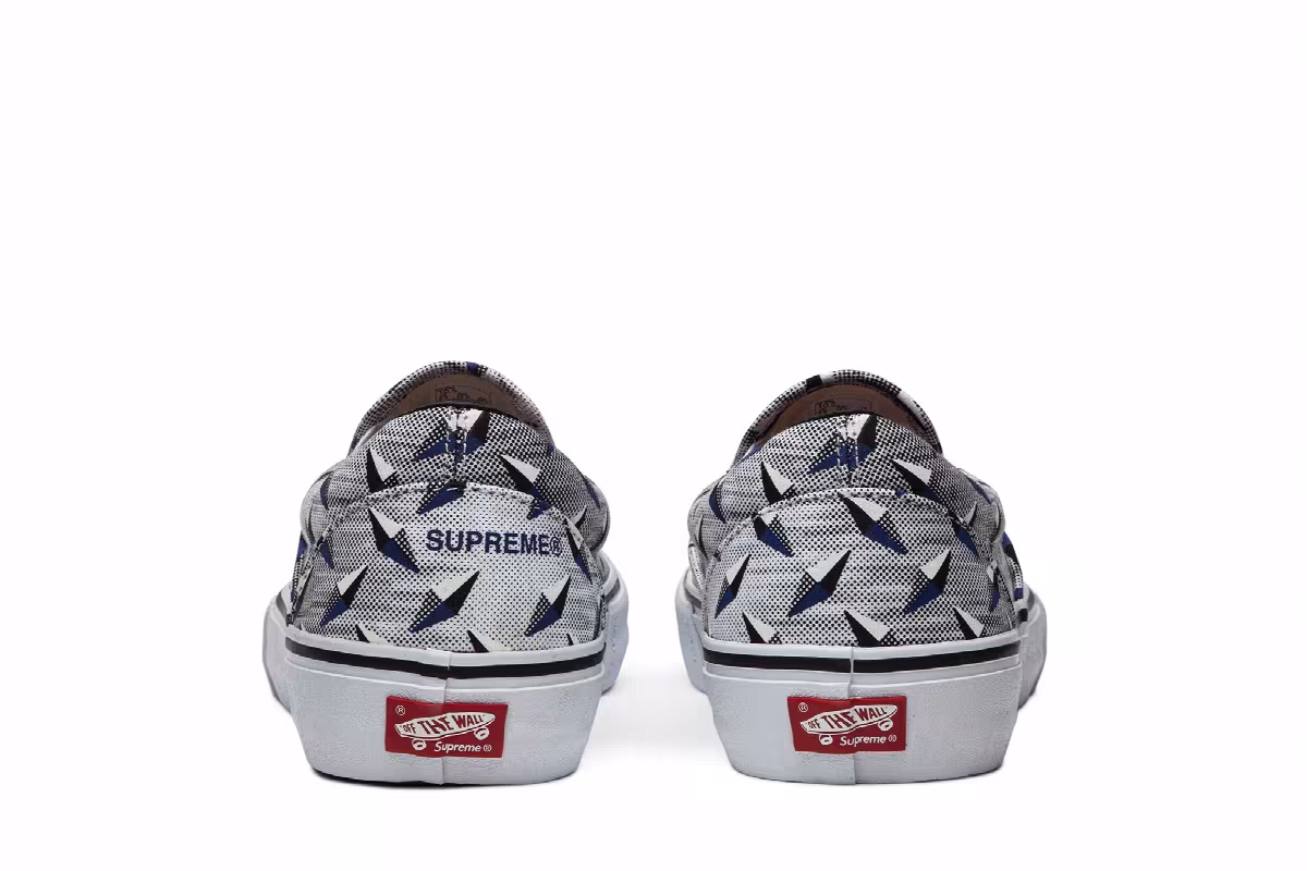 Supreme x Vans Classic Slip-On Pro Diamond Plate White, view 7
