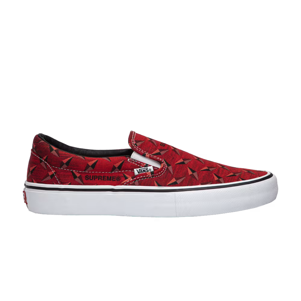 Vans Supreme x Classic Slip-On Pro Diamond Plate Red