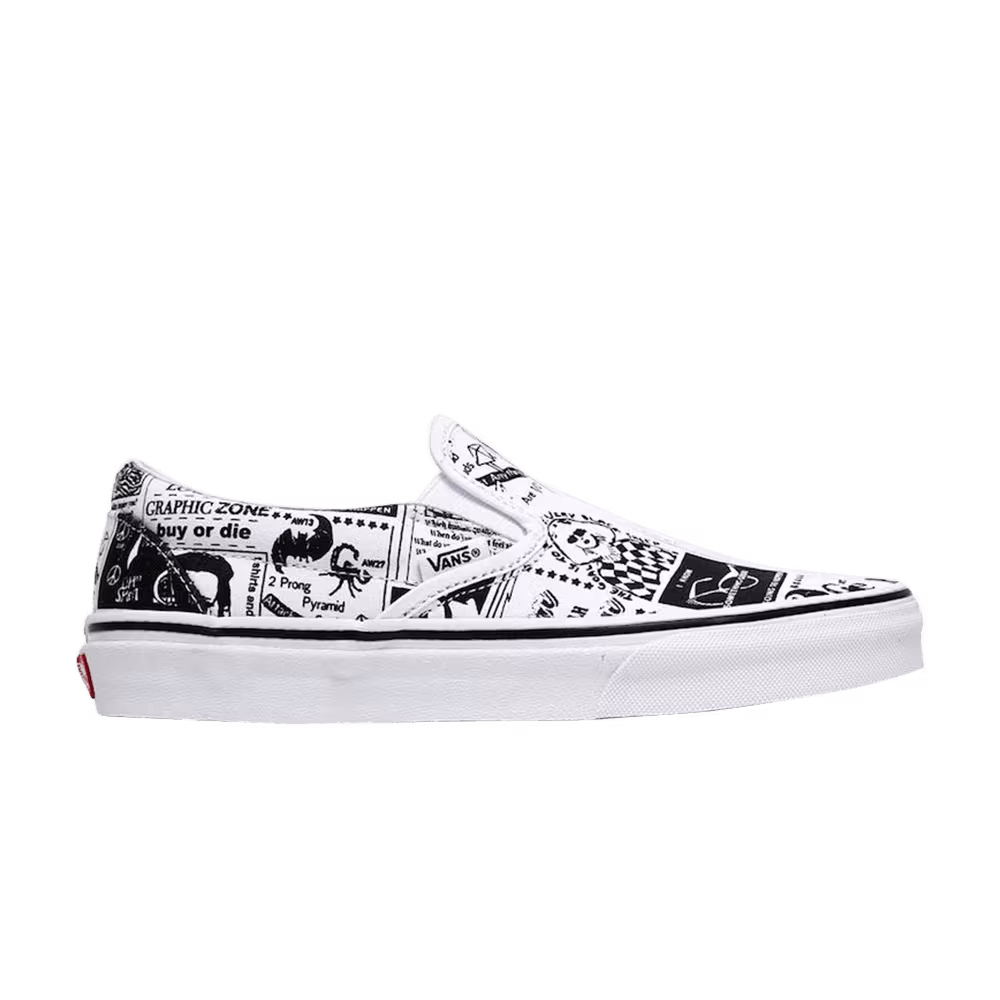 Ashley Williams x Vans Classic Slip-On Newsletter Print