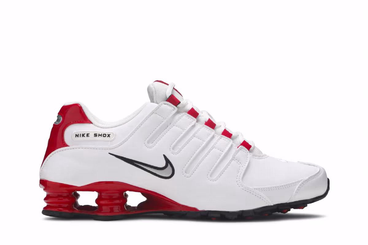 Nike Shox NZ White University Red, view 2