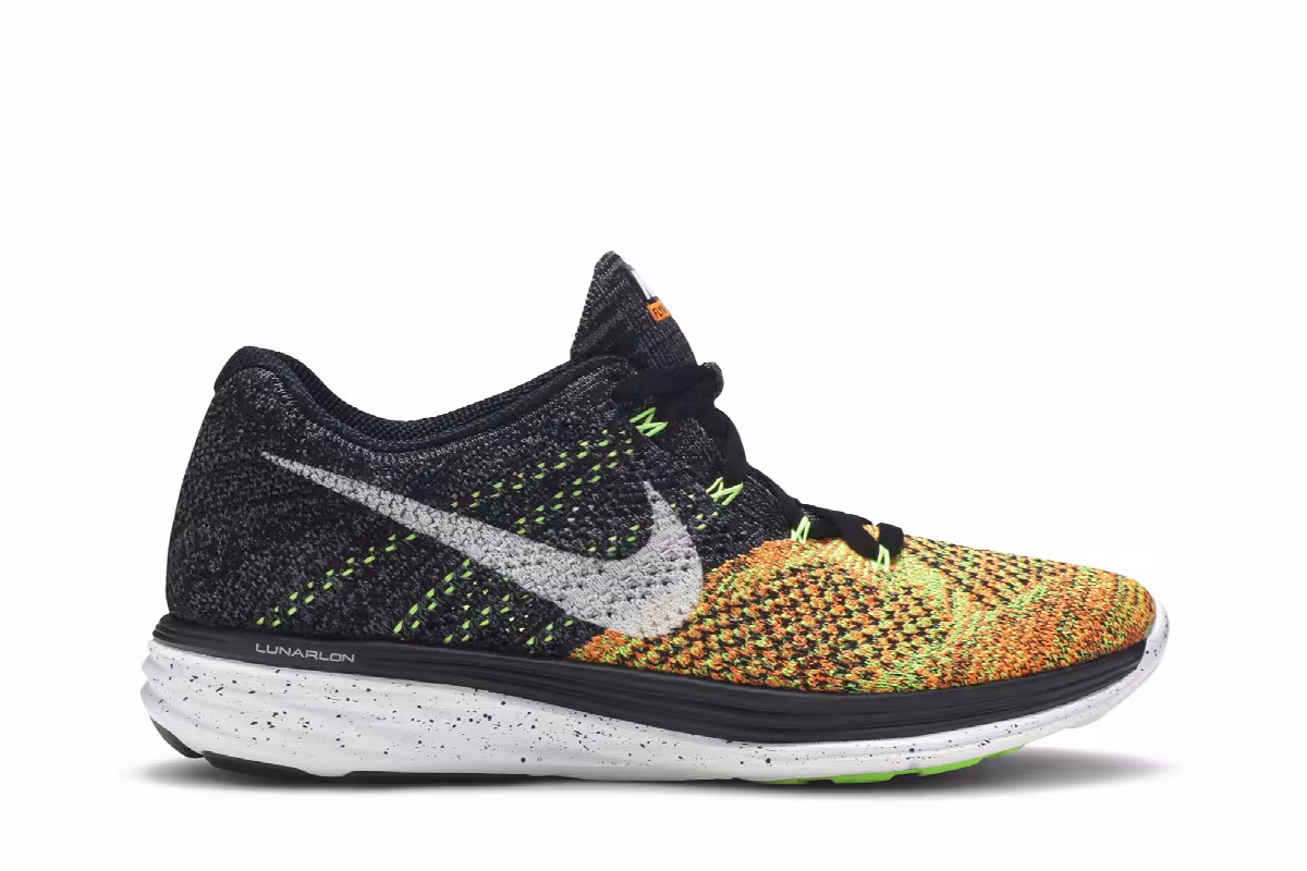 Nike Flyknit Lunar 3 Black Electric Green, view 2
