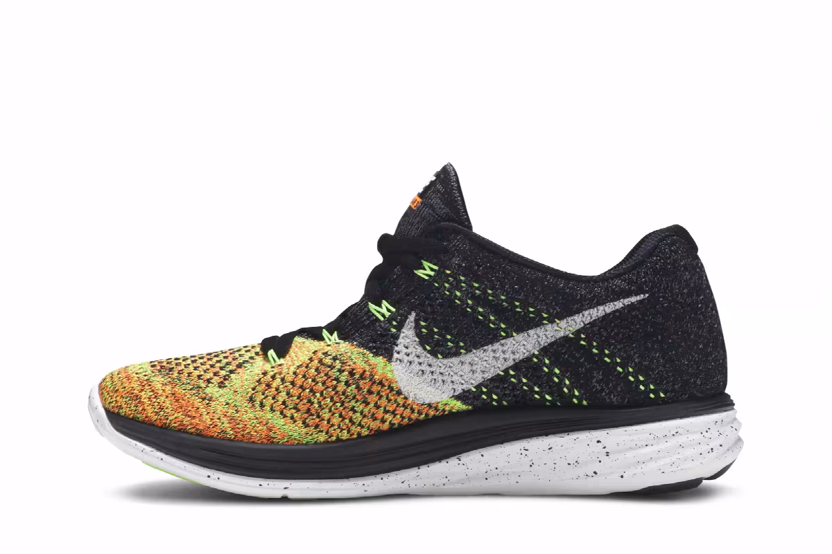 Nike Flyknit Lunar 3 Black Electric Green, view 4