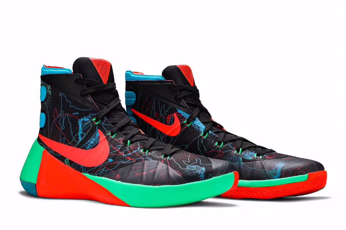 Nike Hyperdunk 2015 Premium Black Blue Lagoon, view 9