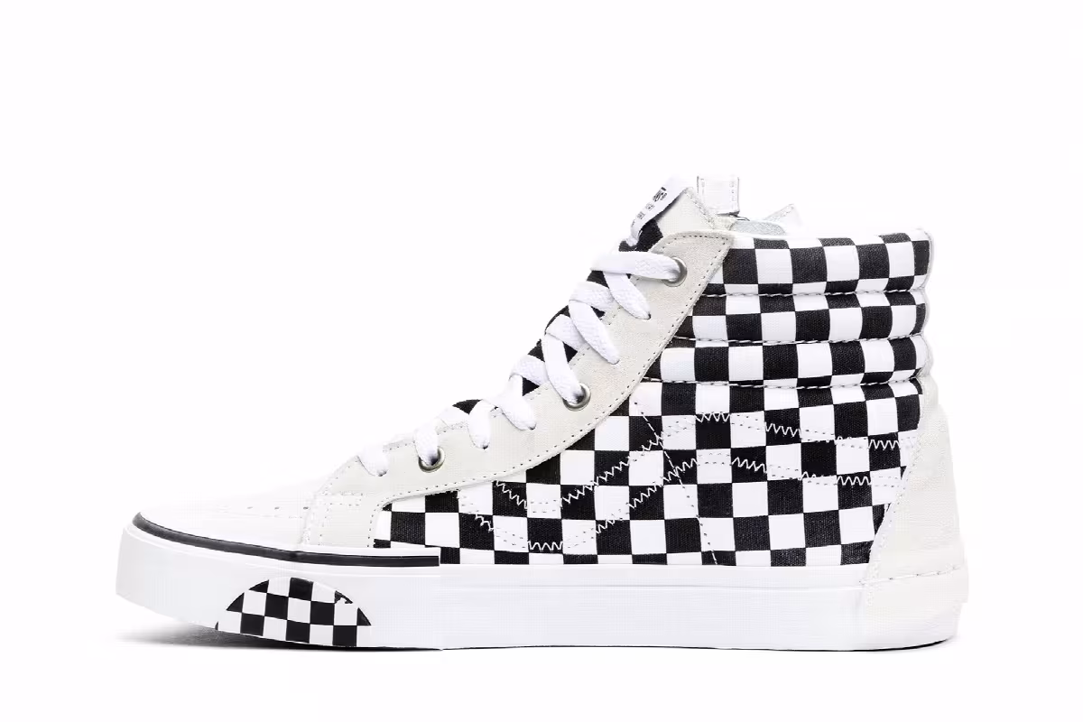 Vans SK8-Hi CAP LX Reissue White Checkerboard, view 4