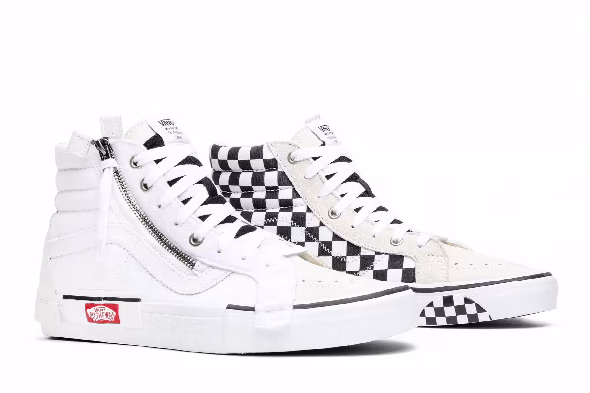Vans SK8-Hi CAP LX Reissue White Checkerboard, view 9
