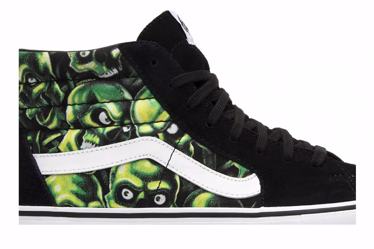 Supreme x Vans Sk8-Hi Glow-In-The-Dark Skull Pile, view 3