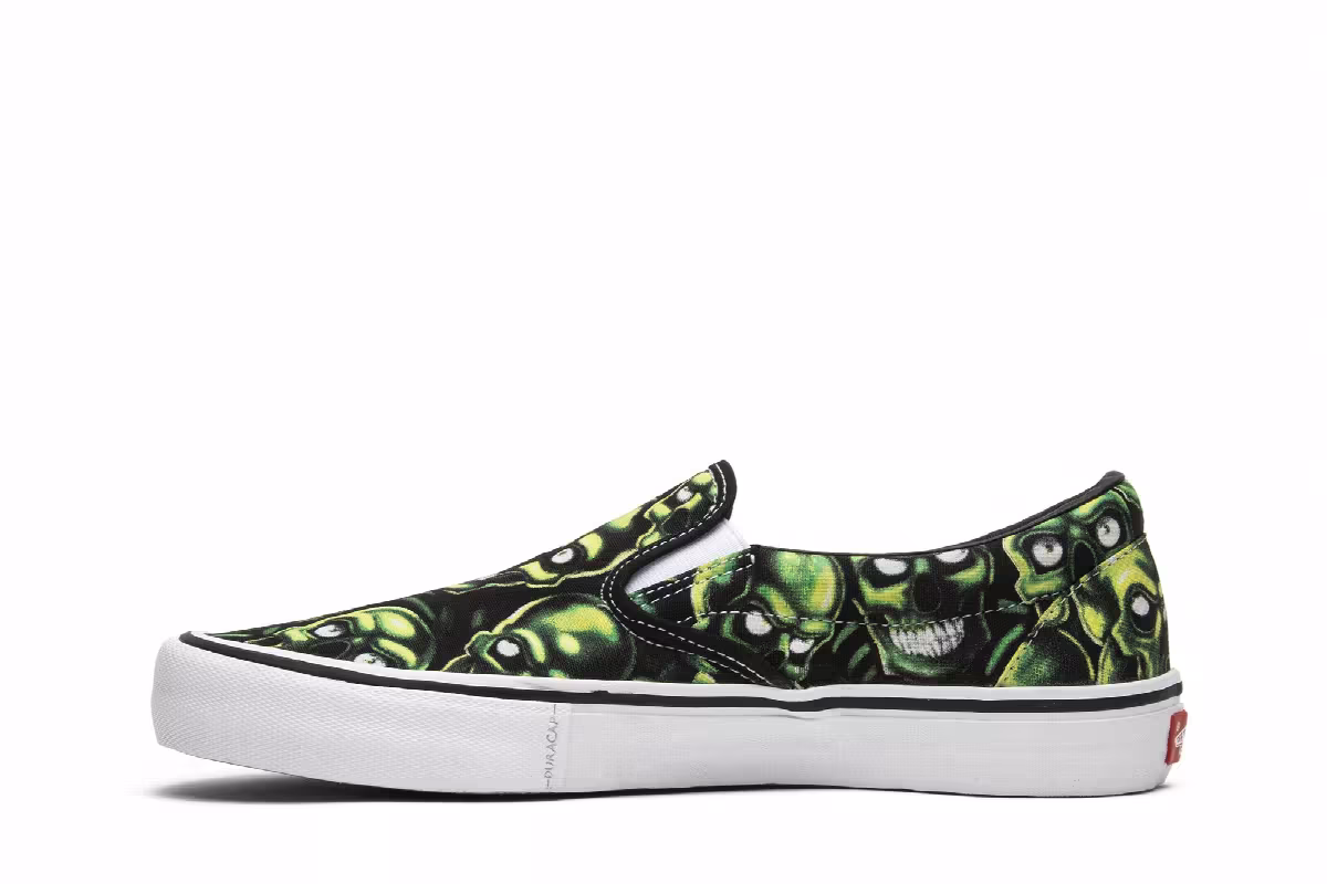 Supreme x Vans Slip-On Glow-In-The-Dark Skull Pile, view 4