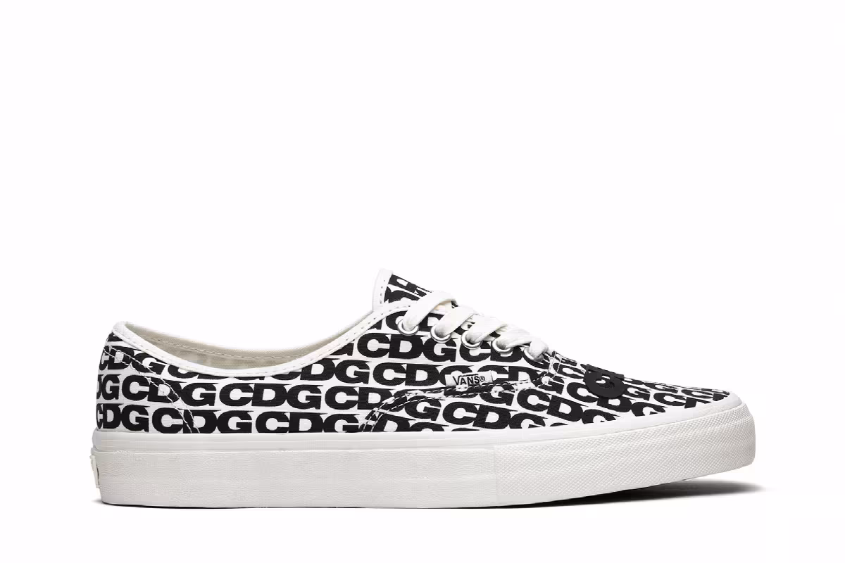 Comme des Garçons x Vans Authentic CDG Print - Black White 2018, view 2