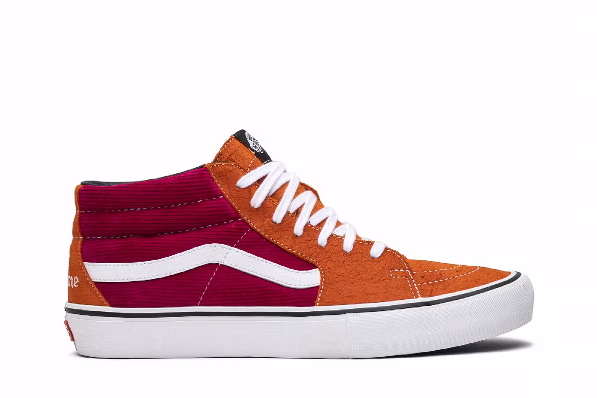 Supreme x Vans Sk8 Mid Pro Corduroy Croc, view 2