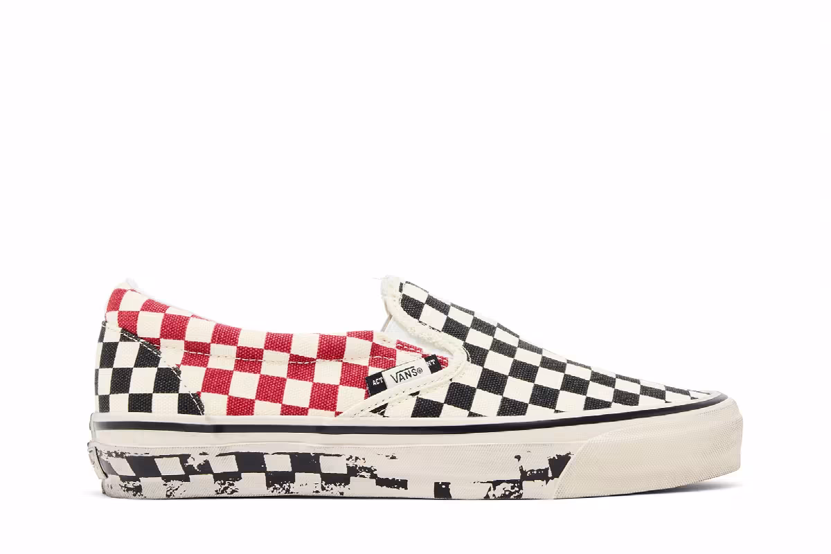 Vans LX Classic Slip-On 98 Act Of Disagreement Black Checkerboard, view 2