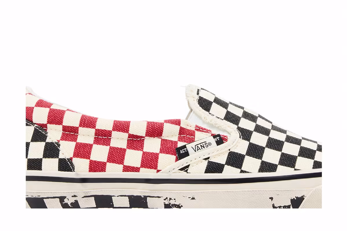 Vans LX Classic Slip-On 98 Act Of Disagreement Black Checkerboard, view 3