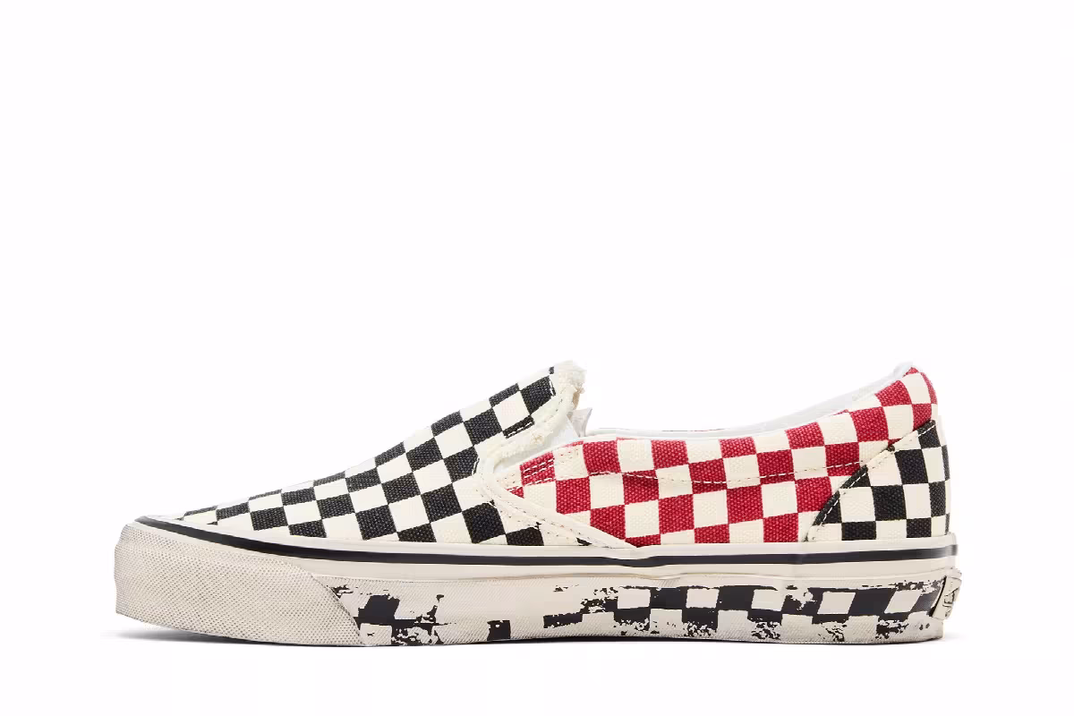 Vans LX Classic Slip-On 98 Act Of Disagreement Black Checkerboard, view 4