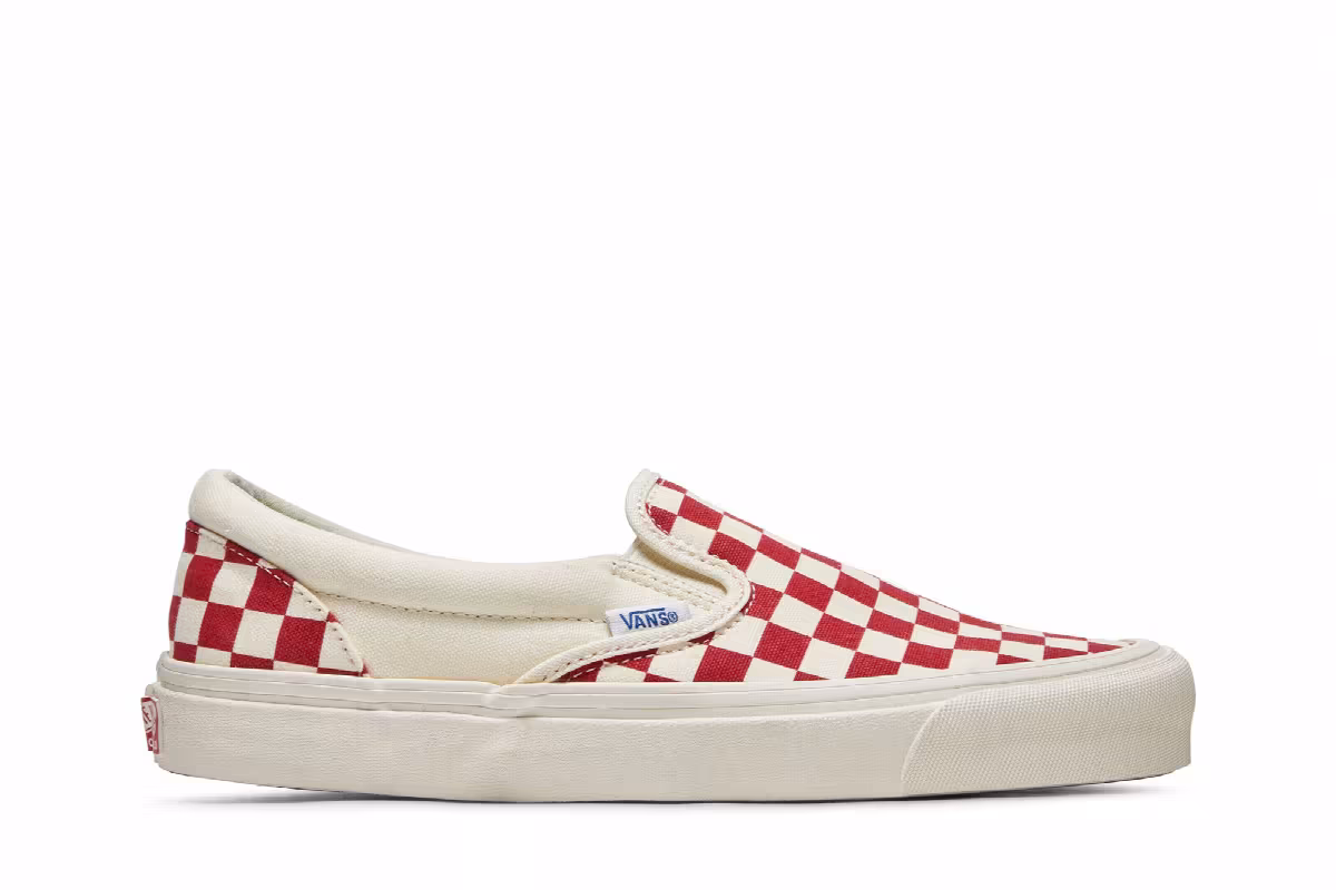 Vans OG Classic Slip-On LX Red Checkerboard, view 2