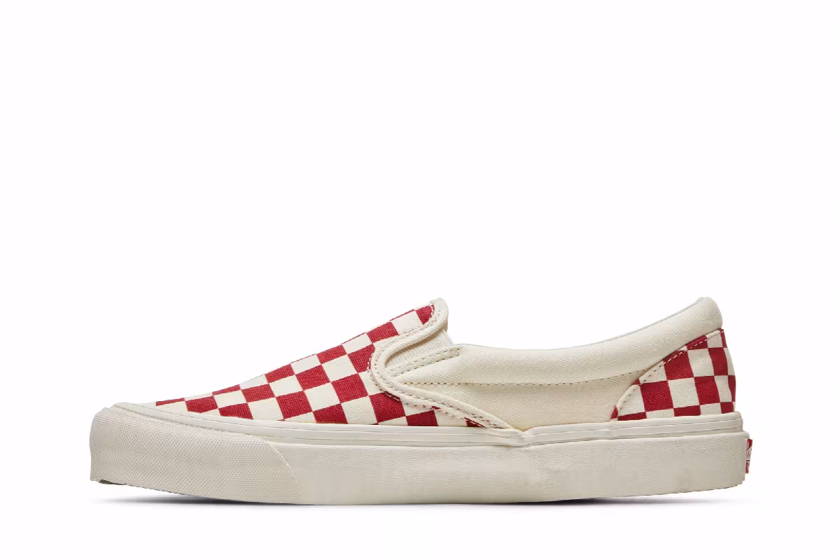 Vans OG Classic Slip-On LX Red Checkerboard, view 4