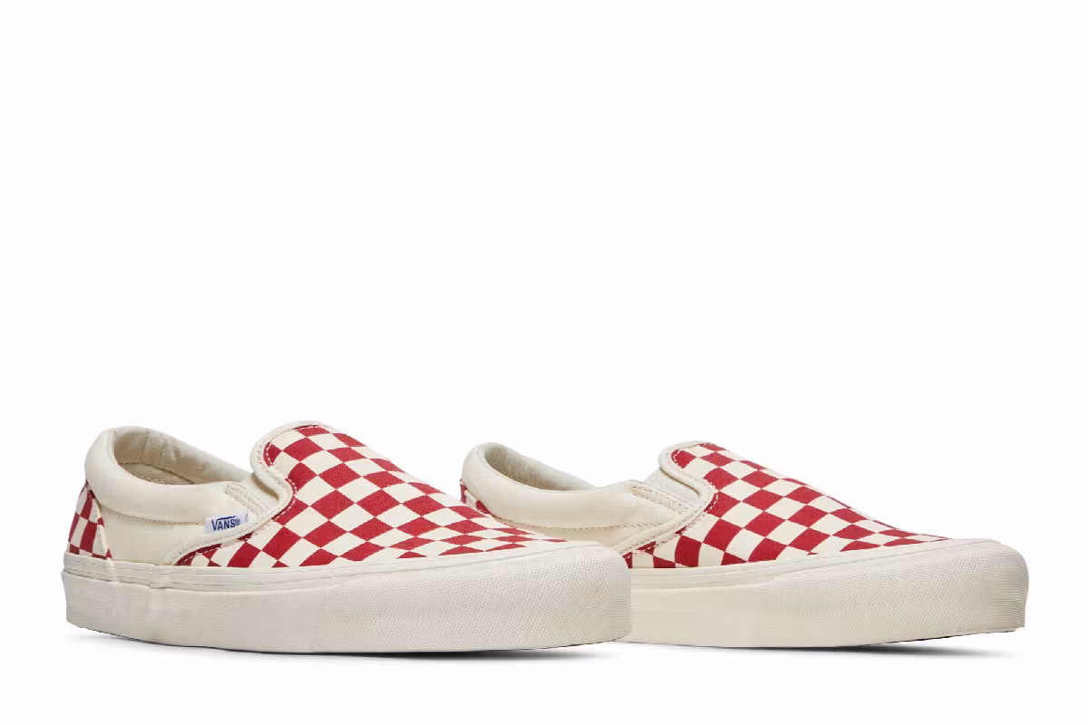 Vans OG Classic Slip-On LX Red Checkerboard, view 9