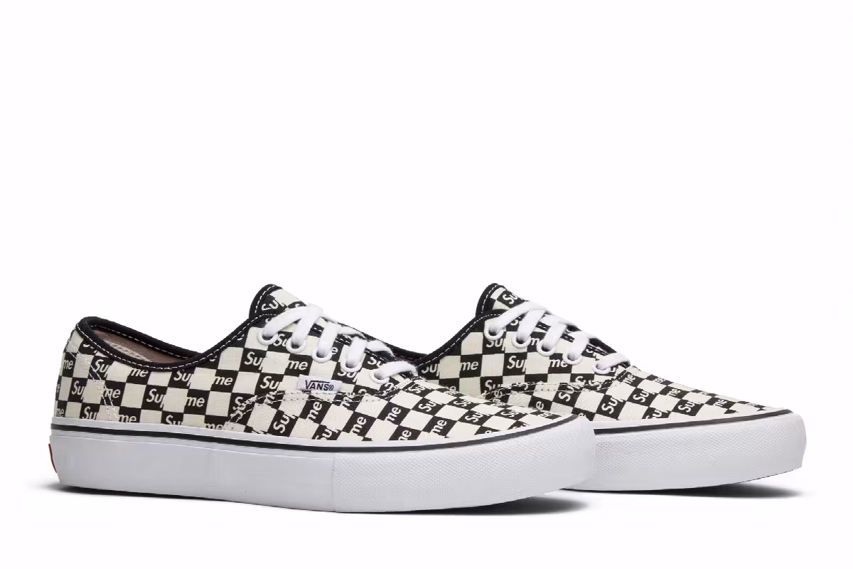 Vans Supreme x Authentic Pro Checkered Black, view 9