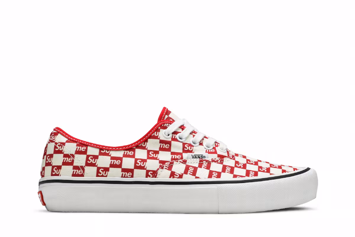 Supreme x Vans Authentic Pro Checkered Red, view 2