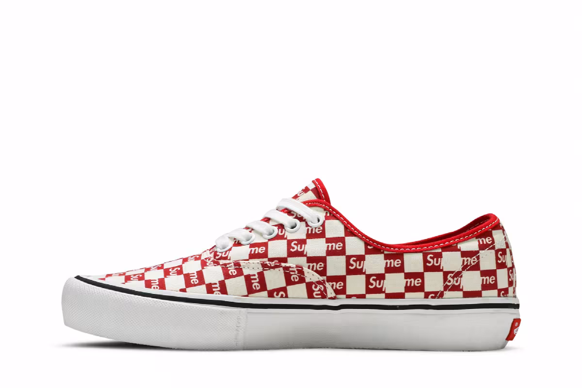 Supreme x Vans Authentic Pro Checkered Red, view 4