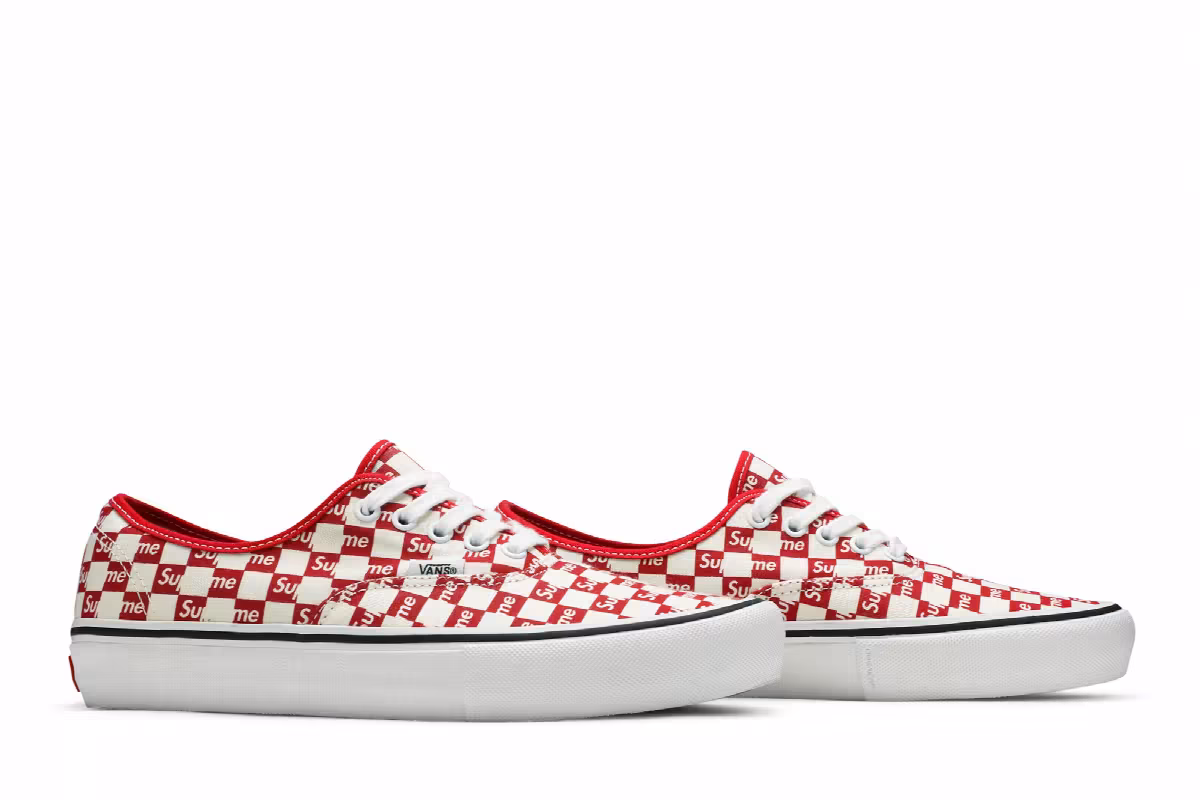 Supreme x Vans Authentic Pro Checkered Red, view 9