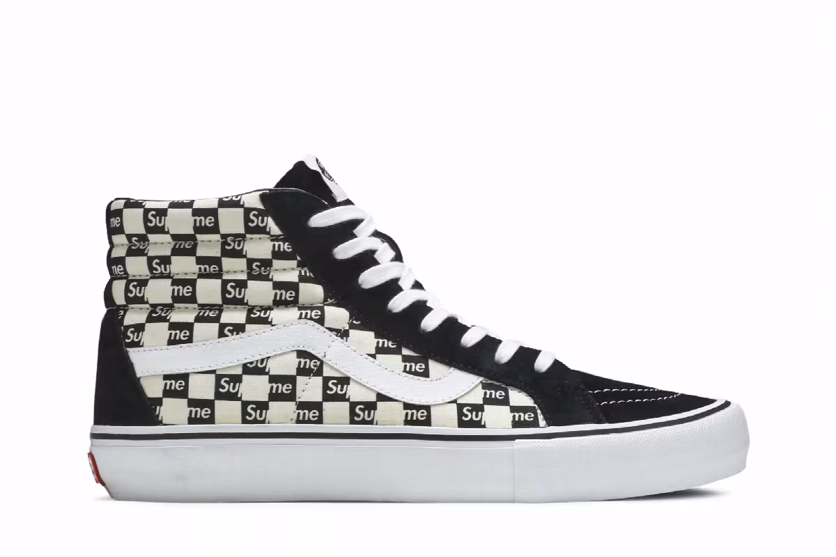 Supreme x Vans Sk8-Hi Pro Checkered Black, view 2