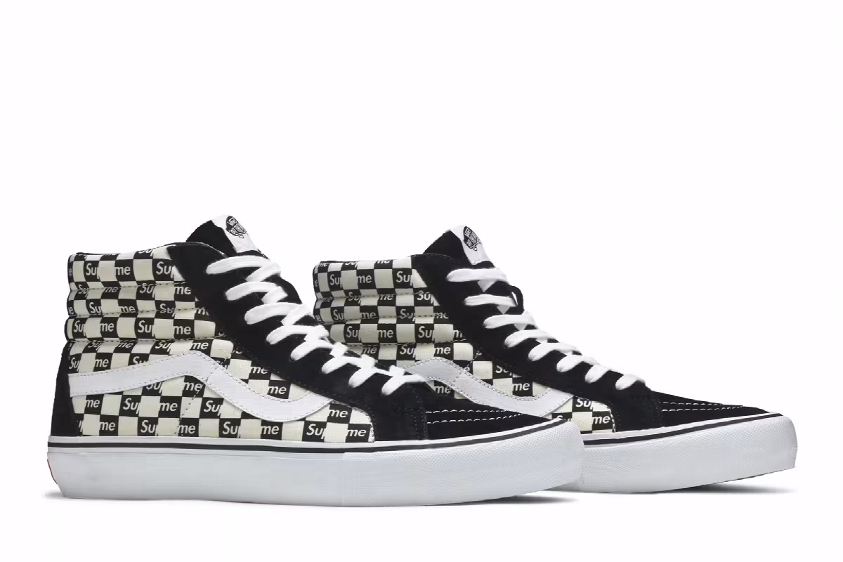 Supreme x Vans Sk8-Hi Pro Checkered Black, view 9